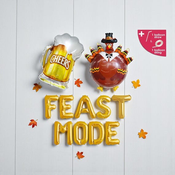 Feast Mode Thanksgiving Banner: Friendsgiving Balloons Happy Friendsgiving Decorations Thankful Party Decor