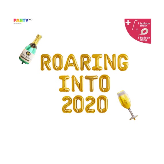 Roaring Into 2020 Balloon 2020 Happy New Years Balloons New