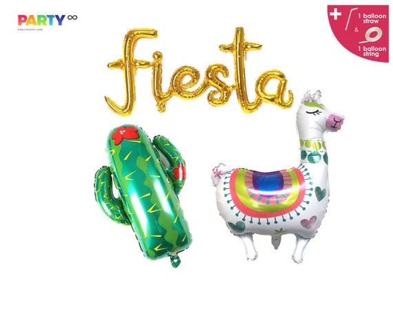 Fiesta Balloon | Llama and Cactus Balloon | Giant Llama Balloon | Cactus Balloon | Llama Party Decor | Holy Llama, Cactus Decor Il_570xn