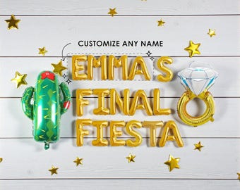 Final Fiesta Banner: Custom Fiesta Bachelorette Party Decor Cactus & Bach Decorations