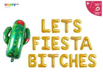 Lets Fiesta Bitches Banner | Desert Bachelorette | Final Fiesta Decor | Same Cactus Forever Mexico Bachelorette Decor