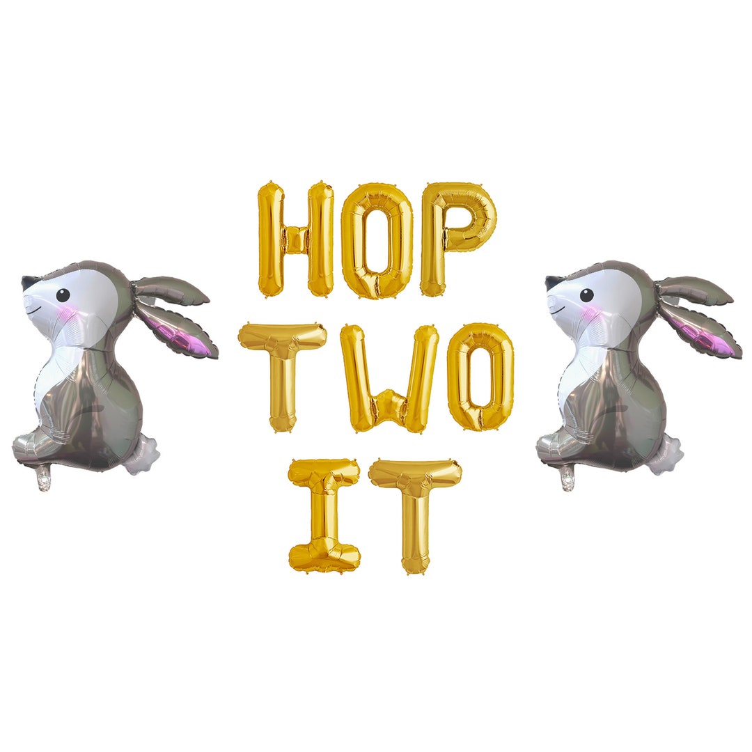 Hop Two Hop Two It Balloon Banner | Easter Bunny 2nd First Birthday Party ...