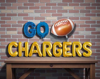 Go Chargers Balloon Banner: Super Football Game Day Party Decor for Los Angeles Fans