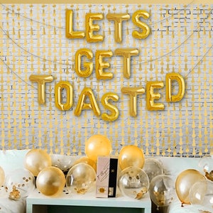 Lets Get Toasted Bachelorette Balloon Set | Camping Bachelorette Party Decorations Balloon Banner | Bachelorette Party Decor