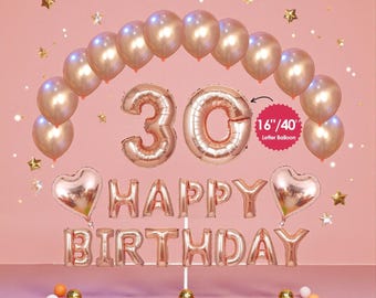 Rose Gold Silver Gold Birthday Balloon Decor Set: Elegant Milestone Celebration