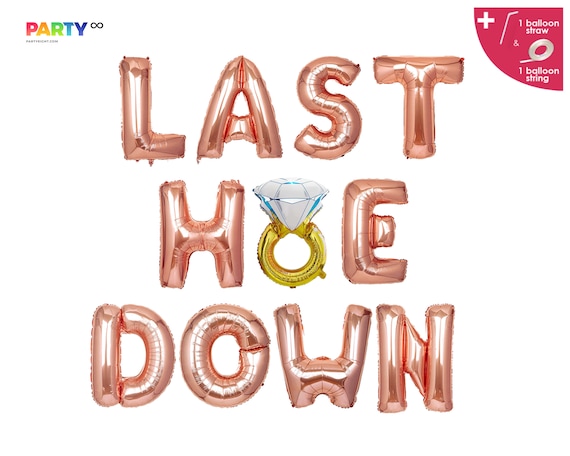 Last Hoe down Balloon Banner with Ring balloon | Cowgirl Bachelorette Banner | Last Ride Bachelorette | Bachelorette Party Decorations Il_570xn