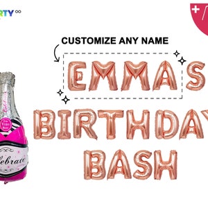 Custom Birthday Bash Balloon Banner | Birthday Party Decorations |  DIY Birthday Party Decorations | Birthday Party at Home Decorations