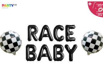 Race Baby Racing Car themed F1 theme Baby Shower Party Decoration Balloon Banner | Race Car Party Decor
