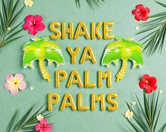 Decoración para despedida de soltera en Palm Springs: pancarta tropical con globos de Florida, Miami Beach