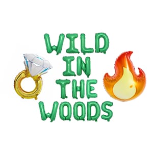 Wild in the Woods Bachelorette Balloon Banner | Cabin Camping Bachelorette Party Decorations Balloon Banner | Flame Balloon