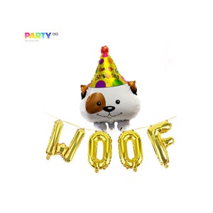 Woof and Dog Balloons |  Dog Puppy Birthday Party Decoration | Dog Birthday Party Decoration Balloon | Dogs Birthday Party Banner/Sign