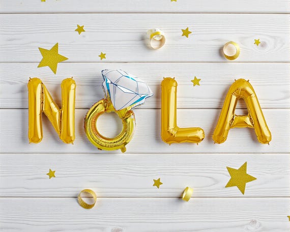NOLA Bachelorette Banner: Mardi Gras Theme Party Decor New Orleans Bach Decorations