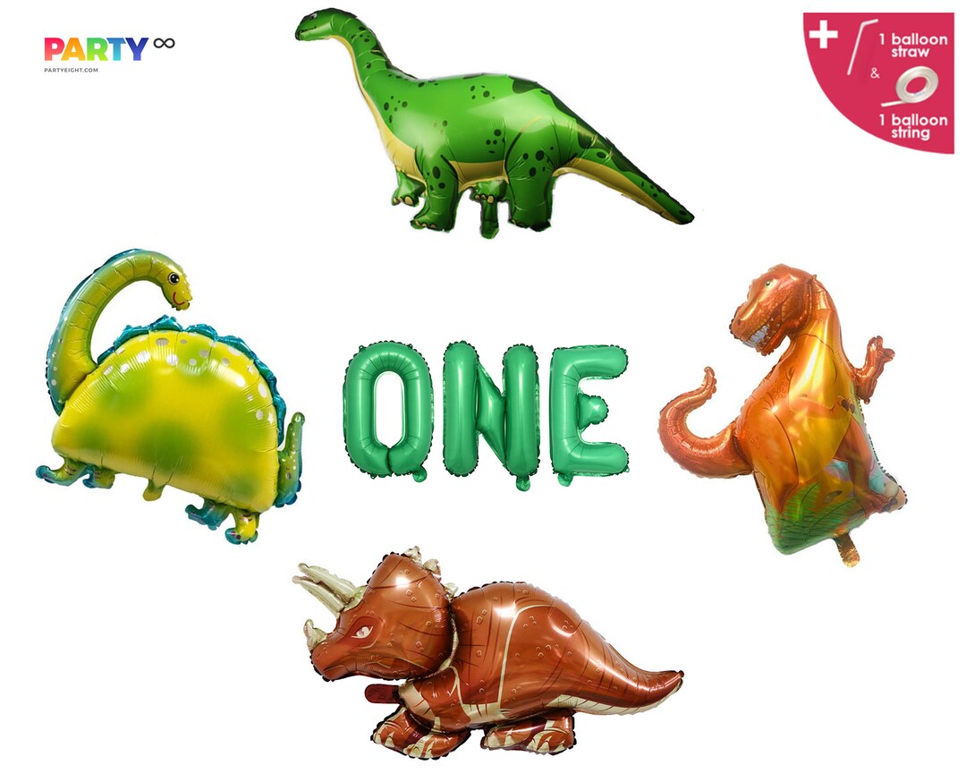 One Dinosaur Theme 1st Birthday Party Decor | One Balloon Banner | 1st ...