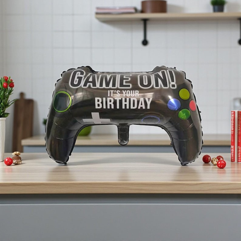 Large Game Controller Balloon: Xbox Video Game Gamer Roblox Birthday Party Decor image 1