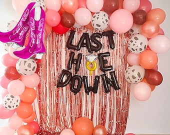 Last Hoe Down Balloon Banner Set: Cowgirl Last Ride Bachelorette Party Western Bride Decor
