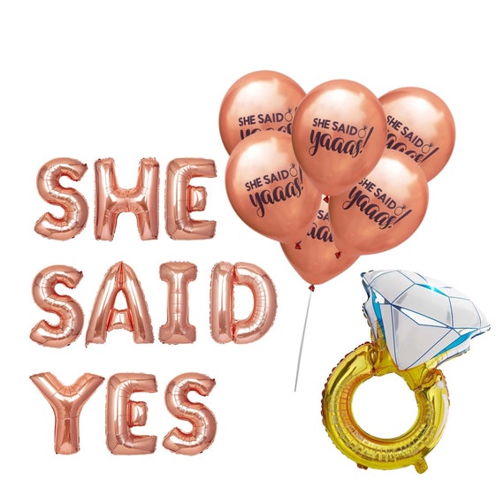 SHE SAID YES Balloon Banner | Engagement Decoration Balloon Banner | Wedding Proposal Decoration Proposal Banner Il_570xn