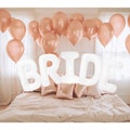 Jumbo White BRIDE Balloon Letters: Bachelorette Party Decor