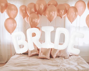 40inch Jumbo White BRIDE Balloon Letters | Bachelorette Party Decoration Balloon | Bridal Shower | Bachelorette Party Weekend Favors