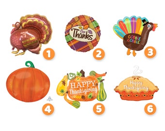 Fall Themed Party Decorations | Thanksgiving Balloons Decorations | Cluster Balloon | Thanksgiving Pie | Pumpkin Balloon | Turkey Balloon