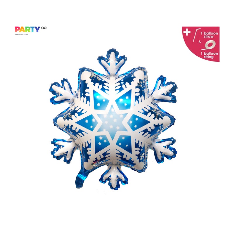 Satin Snowflake Balloon Frozen Winter Birthday Party Christmas Party Winter Birthday Party Balloons image 1