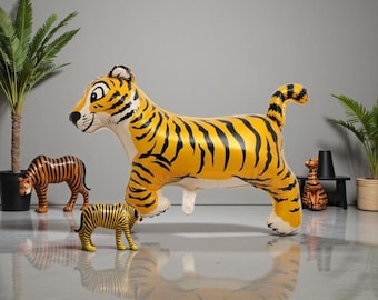 Tiger Balloon 25”: Wild One Safari Jungle Party Animal Decorations