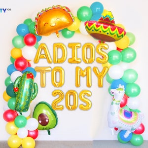 30th Birthday Party Decorations | Adios To My 20s Balloon Garland | 30th fiesta decorations | Cinco De Mayo Balloon Garland