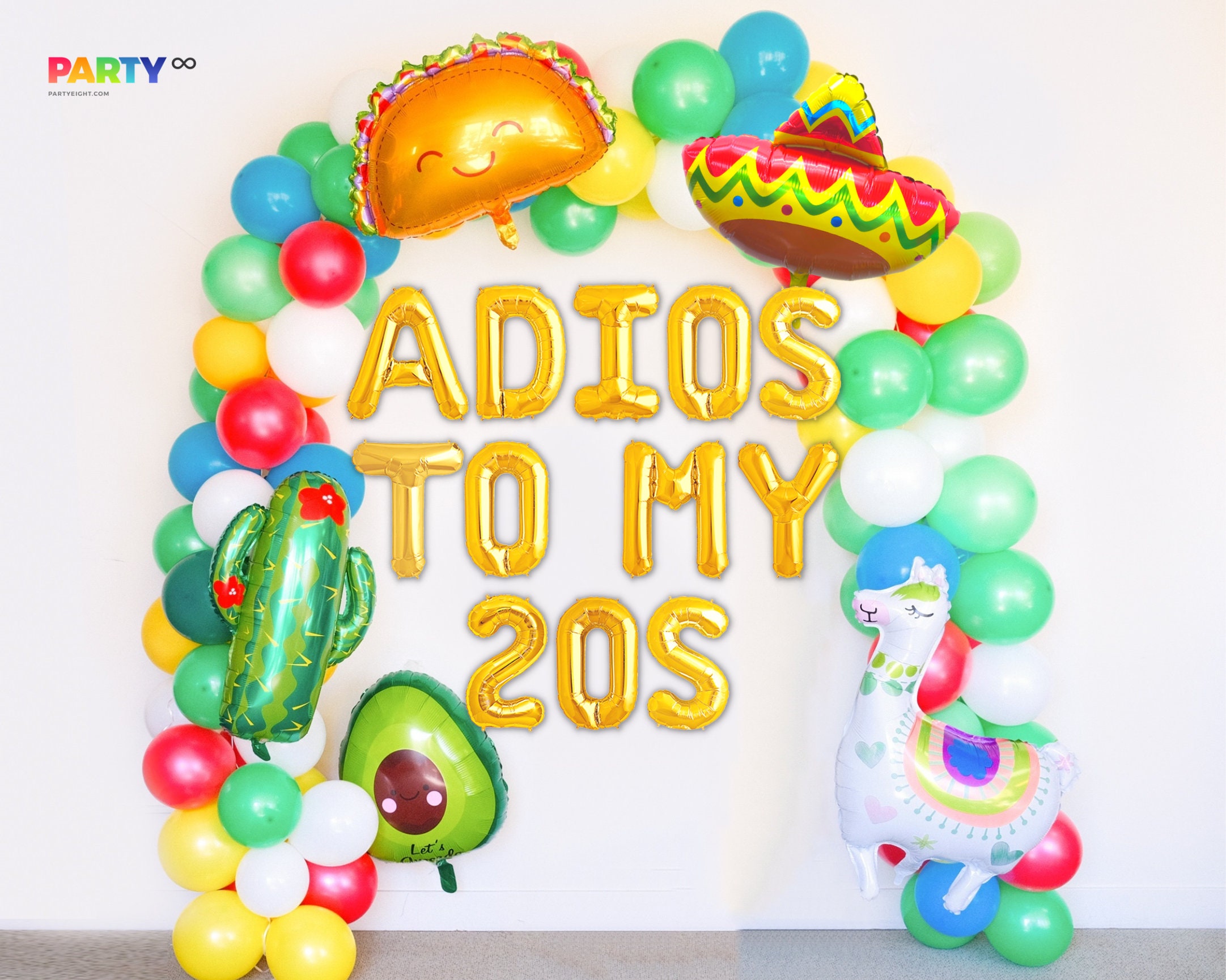 30th Birthday Party Decorations | Adios To My 20s Balloon Garland | 30th fiesta decorations | Cinco De Mayo Balloon Garland
