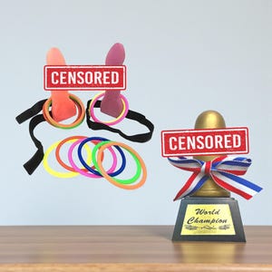 Jeu de lancer d'anneaux coquin : Cadeau pour enterrement de vie de jeune fille de Hoopla avec pénis