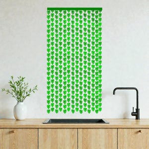 Tropical Leaf Green Fringe Curtain: Party Photo Booth Backdrop