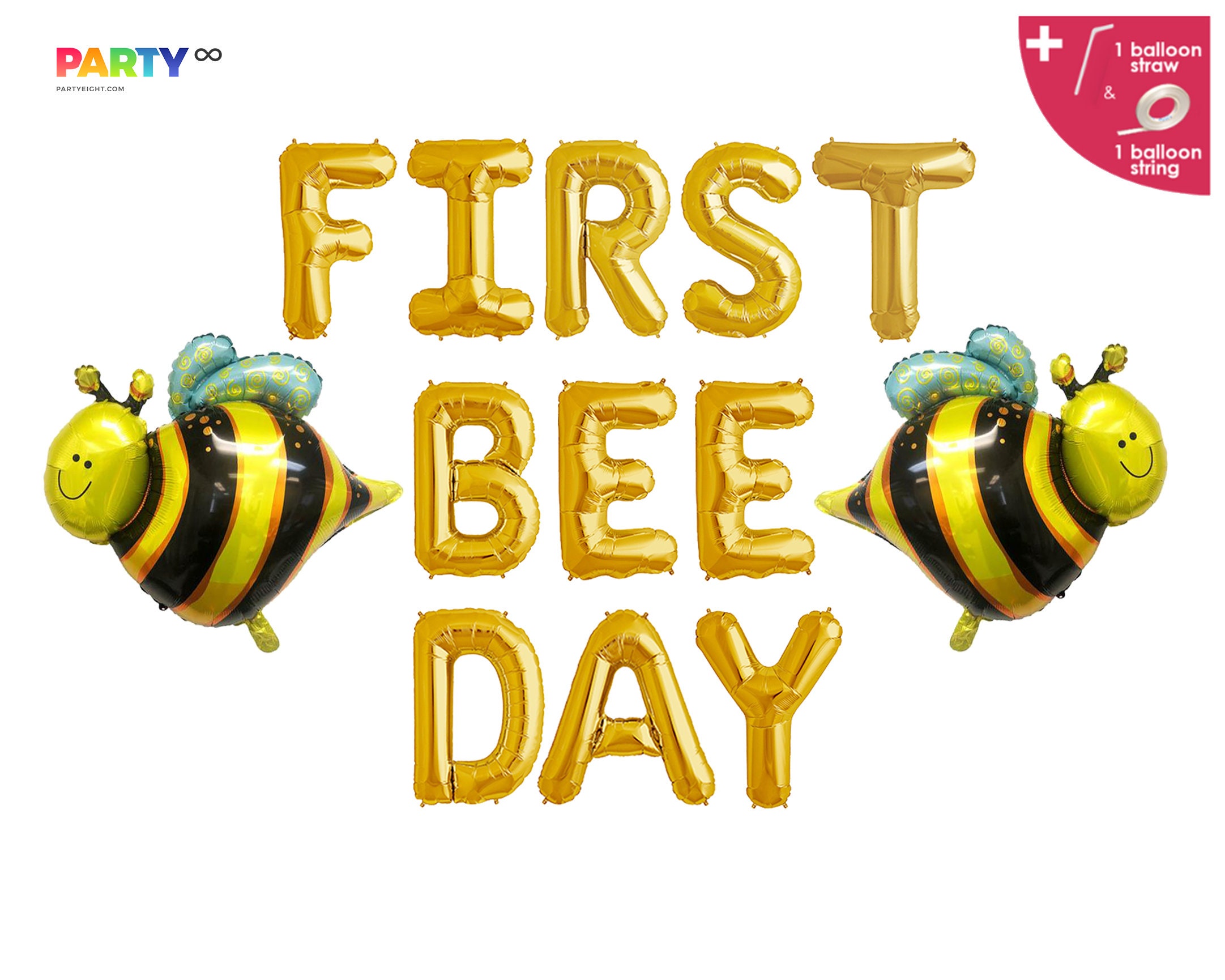 Happy 1st Bee Day Banner | First Bee Day Birthday Party | Bumble Bee ...