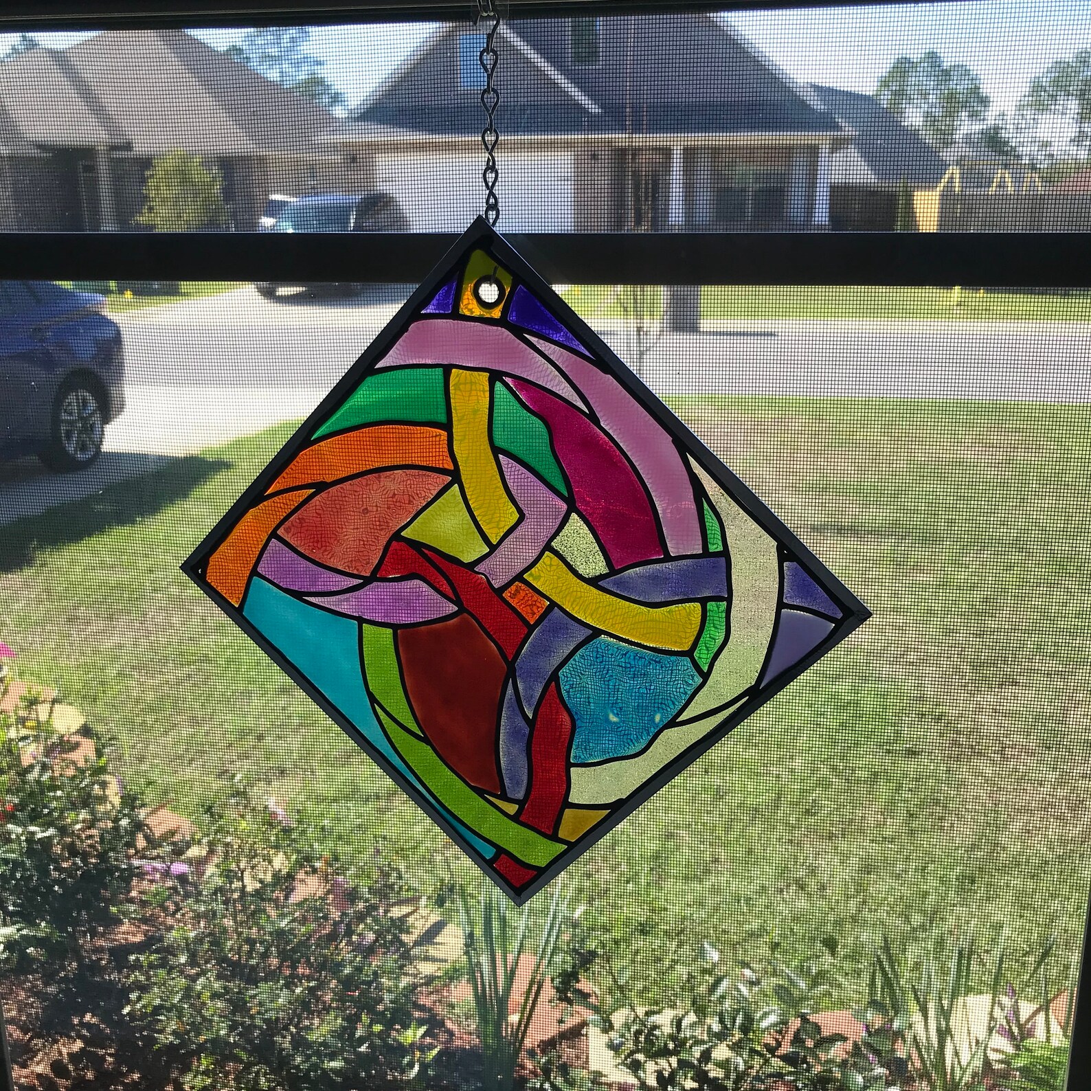 Stained Glass Art Panel 8 Abstract Wall art Window | Etsy