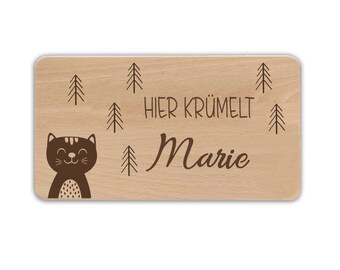 Gepersonaliseerd ontbijtplankje met gravure, kraamcadeau, gepersonaliseerd babycadeau, geboortecadeau