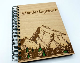 Wandertagebuch aus Holz - Meine Wanderungen