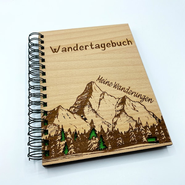 Wandertagebuch aus Holz - Meine Wanderungen