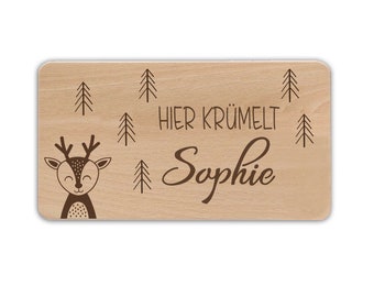 Gepersonaliseerd ontbijtplankje met gravure, kraamcadeau, gepersonaliseerd babycadeau, geboortecadeau