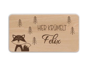 Gepersonaliseerd ontbijtplankje met gravure, kraamcadeau, gepersonaliseerd babycadeau, geboortecadeau