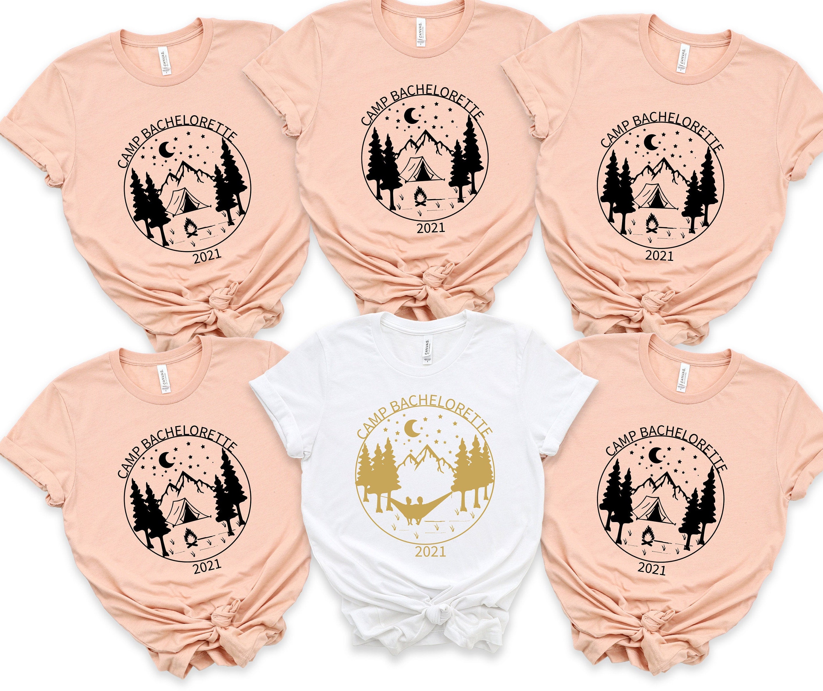 Camp Bachelorette Party Tshirtcamping Bridal Party Shirts Etsy UK
