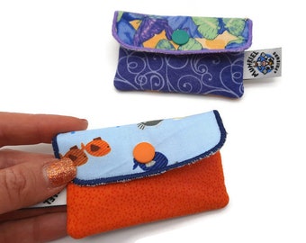 Mini case for bank card, change or other small items - with ring as a keyring if desired