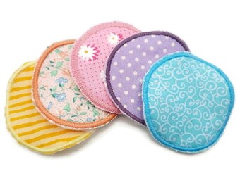 Washable make-up removal pads - cosmetic pads with cuddly soft bamboo fleece - set of 5