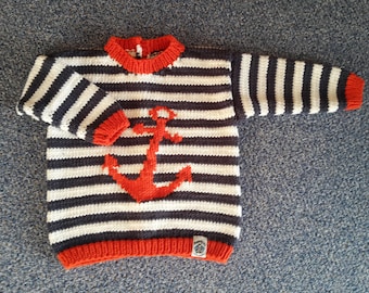 Maritime ringsweater for small pirates - size 68