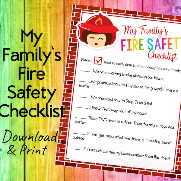 Fire Safety Checklist for Young Families, Homeschool Fire Safety, Homeschool Worksheets, Teach Fire Safety, Early Childhood Learning