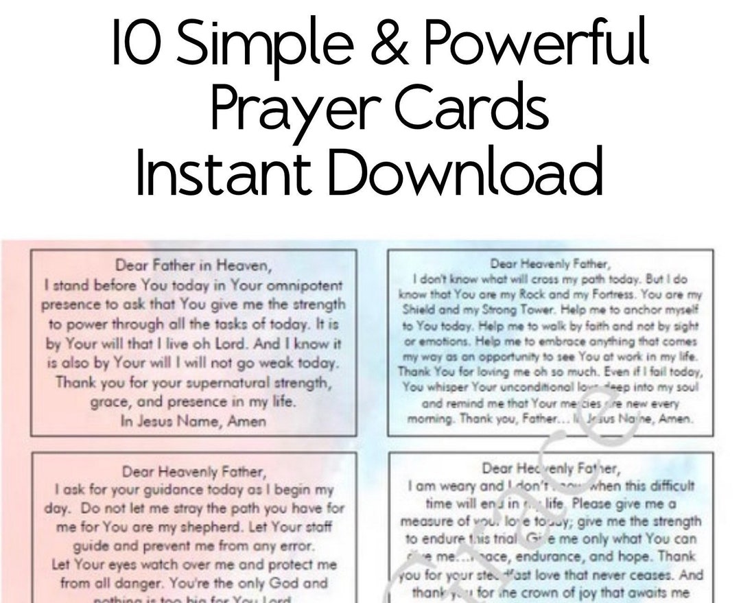 10 Simple Daily Prayer Cards INSTANT DOWNLOAD Pray Prayers Etsy M xico expressions-prayers-quick-prayer-beans