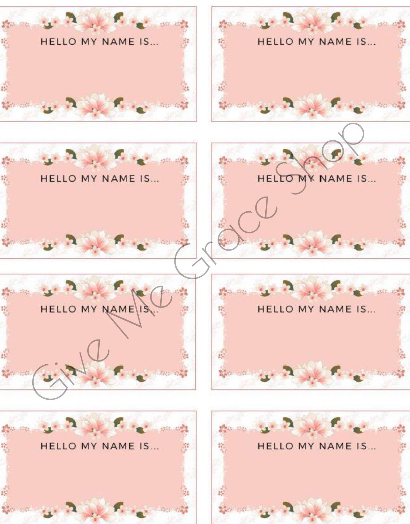Hello Name Tag, My Name is Name Tag, Colorful Name Tag, Instant ...