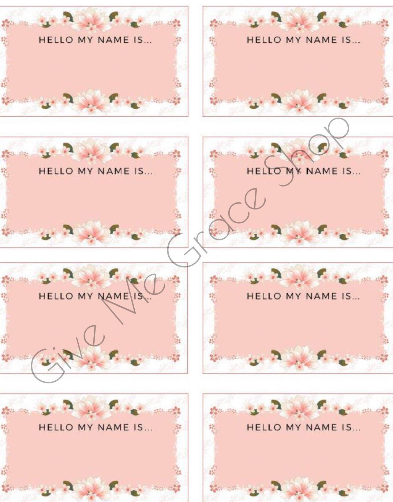 Hello Name Tag, My Name is Name Tag, Colorful Name Tag, Instant ...