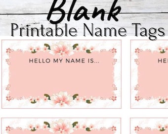 Floral Druckbare Namensschild: DIY-Vorlage (PDF-Download)