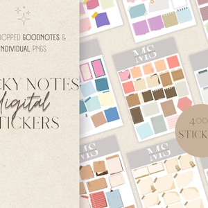 Digital Sticky Notes Stickers,Digital Planner Stickers,Goodnotes Stickers,Pre-Cropped Stickers,PNG Stickers,Scrapbook Stickers