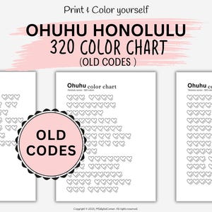 320 Ohuhu Honolulu color chart | DIY swatch chart | Digital files | Printable Color Chart 320 Ohuhu Honolulu | color chart