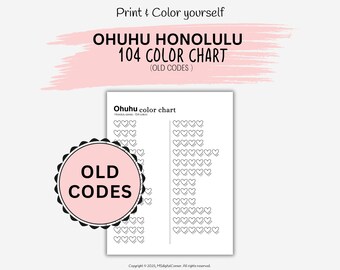 104 Ohuhu Honolulu color chart | DIY swatch chart | Digital files | Printable Color Chart 104 Ohuhu Honolulu | color chart