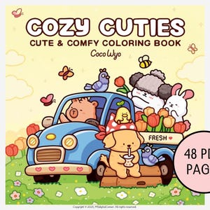Coco Wyo Cozy Cuties | Digital Coloring Book | Cute & Cozy Adult Coloring Pages | Instant Download | Printable PDF