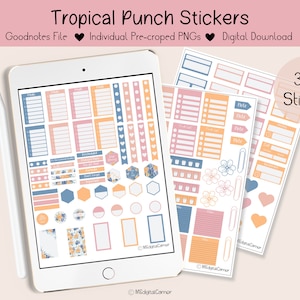Tropical Punch Digital Stickers,Summer Stickers,Goodnotes,Digital Stickers,Planner Stickers,Instant Download